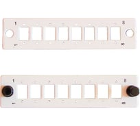 Лицевая панель (модуль) Hyperline FO-FP-W140H42-8SC/DLC-GY для установки 8-SC(DLC), с отверстиями М2 для крепления адаптера, серая 250391