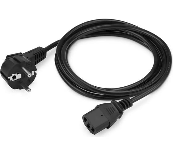 Кабель BURO AN23-1000 IEC C13 Евровилка угловой 1.8м черный 817290 1