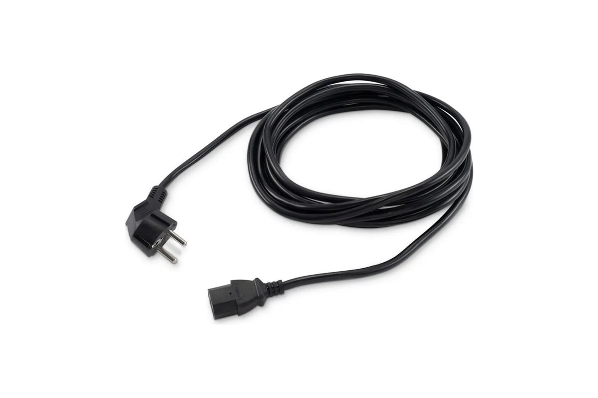 Кабель BURO BU-PCAB-5M-16A IEC C13 Евровилка угловой 5м 1856231 ...