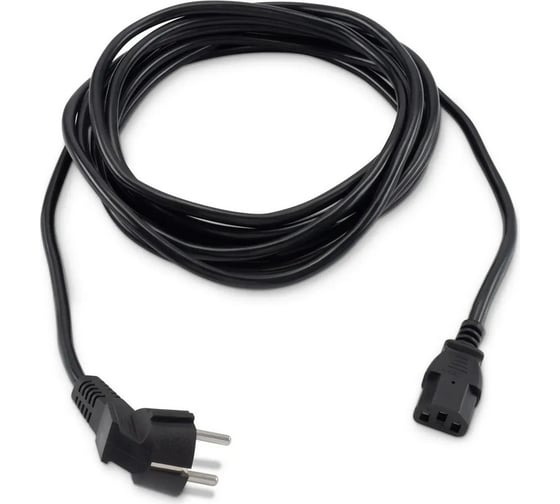 Кабель BURO BU-PCAB-5M-16A IEC C13 Евровилка угловой 5м 1856231
