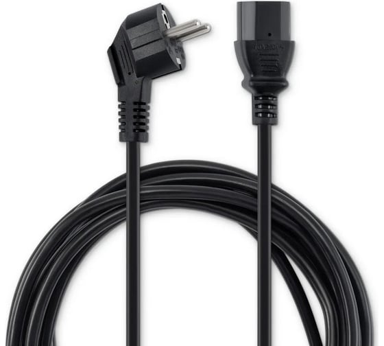Кабель BURO BU-PCAB-5M-16A IEC C13 Евровилка угловой 5м 1856231