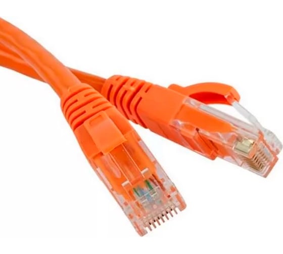 Патч-корд LANMASTER RJ45 - RJ45, 4 пары, UTP, категория 5е, 1.5 м, оранжевый, LAN-45-45-1.5-OR 1