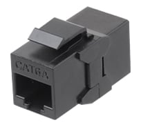 Проходной адаптер Hyperline (coupler), rj-45(8p8c) формата keystone jack, категория 6a, 4 пары, черный 444917