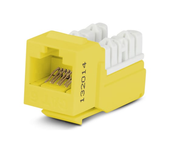 Вставка keystone Hyperline jack rj-45(8p8c), категория 6a, 110 idc, заделка с помощью ne-tool, желтая 490106 1