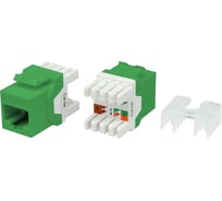 Вставка keystone Hyperline jack rj-45(8p8c), категория 6a (10g), тип 180 градусов, зеленая 432646