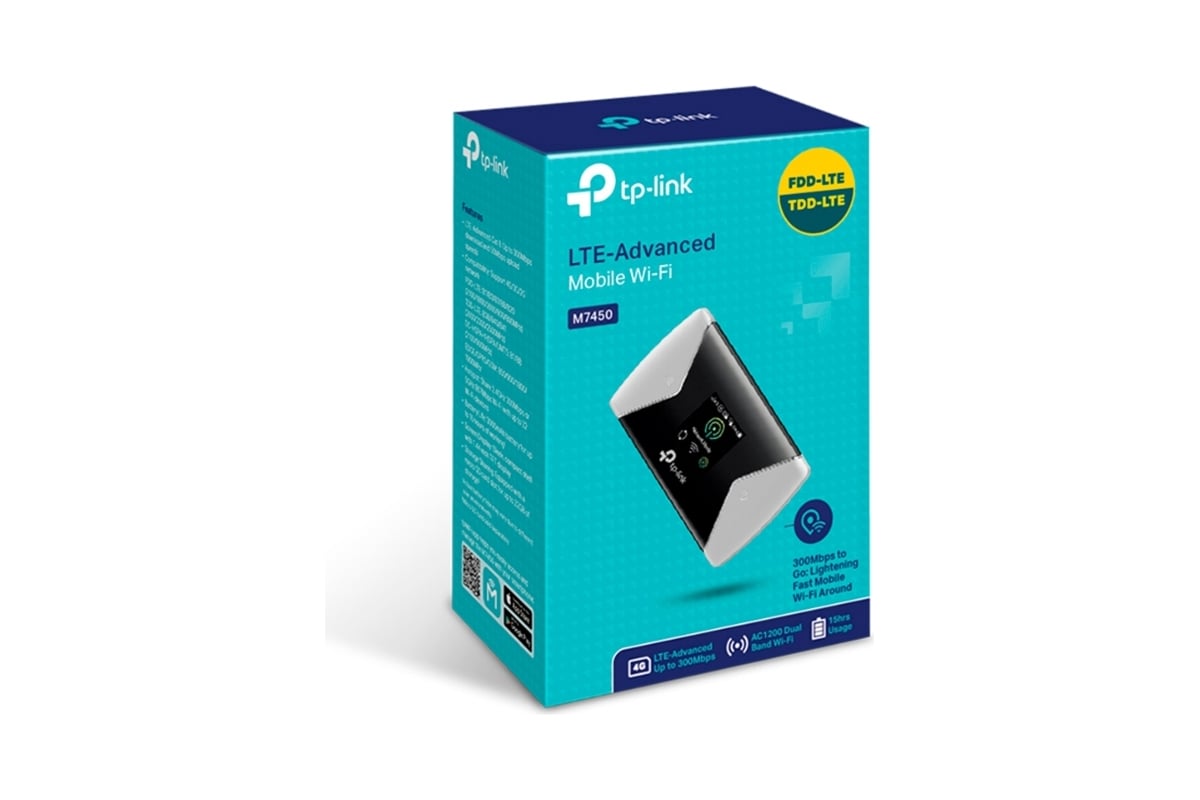 Мобильный Wi-Fi роутер TP-Link N300 с поддержкой 4G LTE Advanced M7450