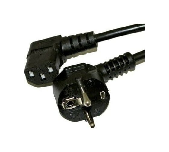 Кабель питания Hyperline PWC-IEC13A-SHM-3.0-BK компьютера Schuko+C13 угловая 3x1.0 432108