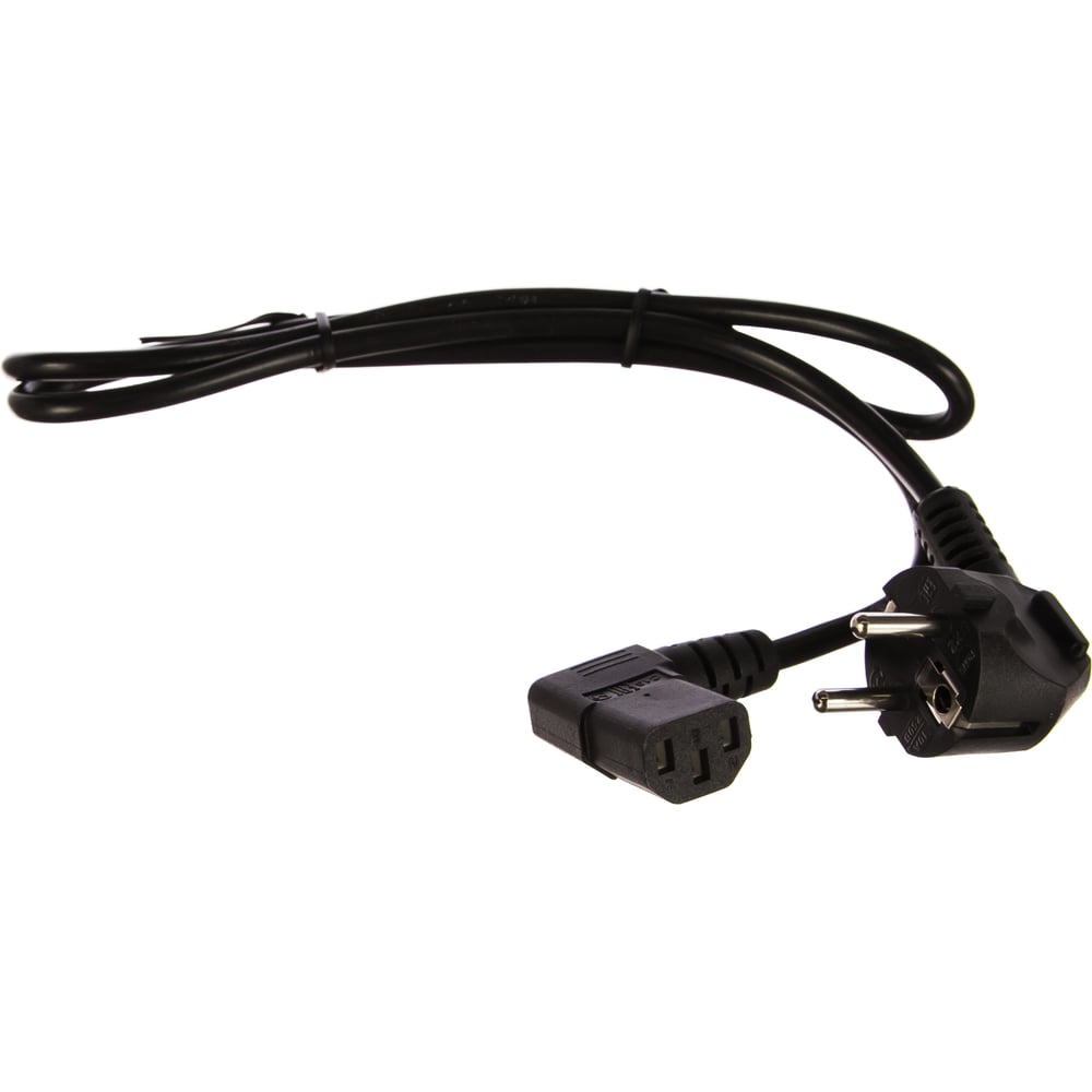 Кабель питания Hyperline PWC-IEC13A-SHM-1.0-BK компьютера Schuko+C13 ...