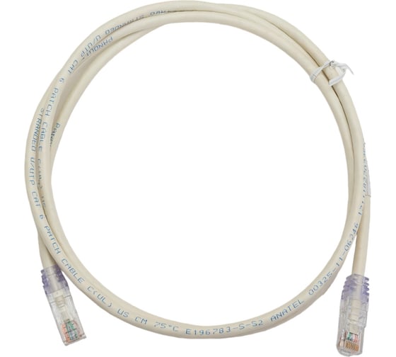 Патч-корд PANDUIT UTPSP1.5MY TX6 PLUS UTP, Cat.6, с модульными разъёмами TX6 PLUS на обоих концах, 24 AWG, 1.5 м, белый 29968