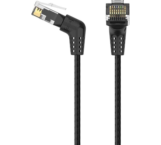 Патч-корд VENTION UTP cat.6a, RJ45 угол 90 - 5м. Черный IBOBJ