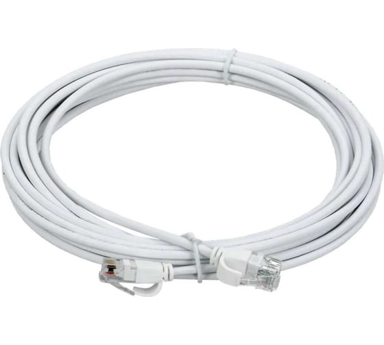 Коммутационный шнур ITK категория 5E, UTP, LSZH, 5м, slim, язычок белый PC08-C5EUL-5M-SL-WT