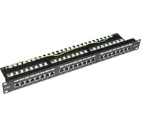 Патч-панель экранированная TWIST ftp 19" 1u 24 порта rj-45 cat.5e, krone idc PP-19-1U-IDC-24-C5E-SH-TWCS