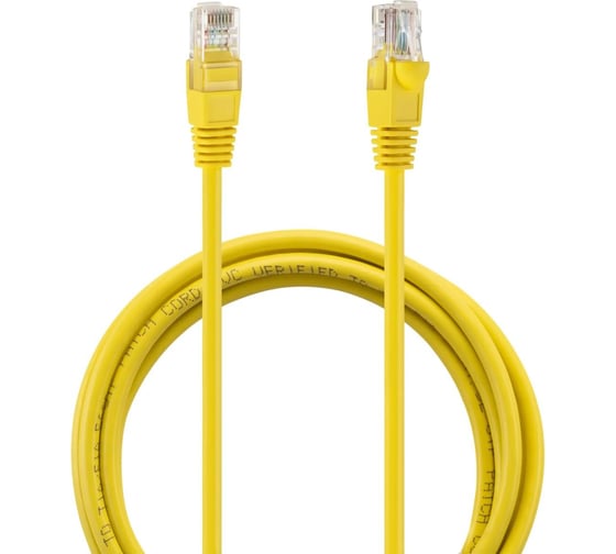 Патч-корд BURO UTP, 4 пары, cat5E, CCA, molded, 2м, желтый, RJ-45 (m)-RJ-45 (m) 1428224