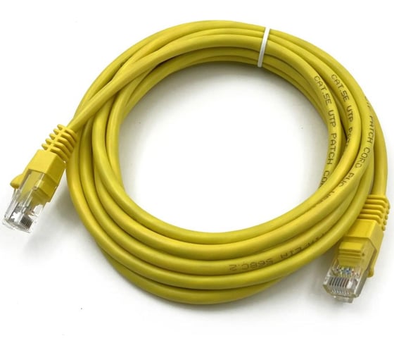 Патч-корд BURO UTP, 4 пары, cat5E, CCA, molded, 3м, желтый, RJ-45 (m)-RJ-45 (m) 1428216 1