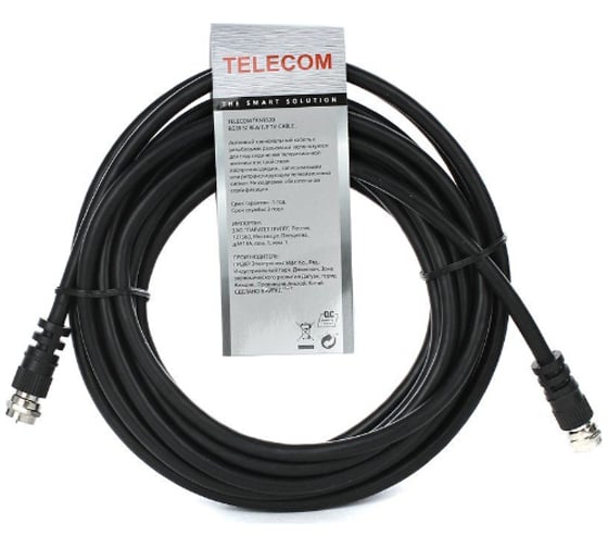 Соединительный антенный кабель Telecom RG59 F-male-F-male 5м TAN9520-5M