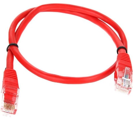 Литой патчкорд Telecom UTP, категория 5е, 0,5м, красный NA102-R-0.5M