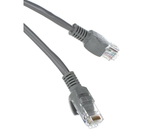 Литой многожильный патчкорд TV-COM UTP категории 5е 2м серый NP511-2M NP511-2