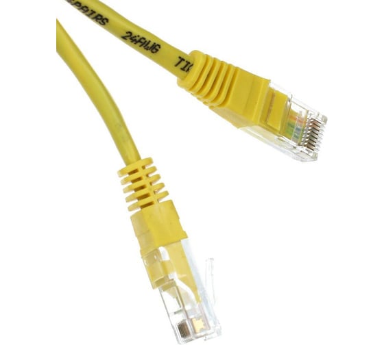 Литой патчкорд Telecom UTP, категория 5е, 10,0м, желтый NA102-Y-10M