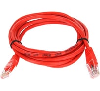 Литой патчкорд Telecom UTP, категория 5е, 2,0м, красный NA102-R-2M