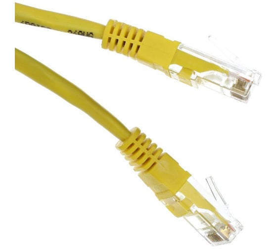 Литой патчкорд Telecom UTP, категория 5е, 20,0м, желтый NA102-Y-20M