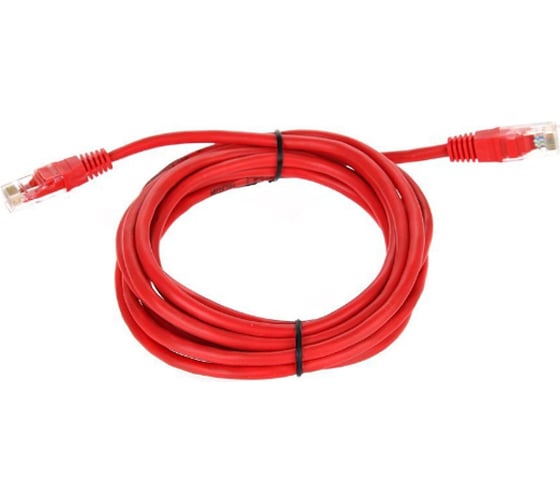 Литой патчкорд Telecom UTP, категория 5е, 3,0м, красный NA102-R-3M 1