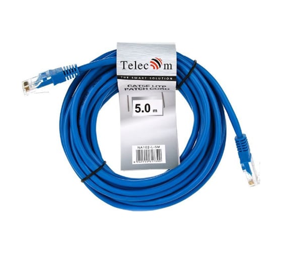 Литой патчкорд Telecom UTP, категория 5е, 5,0м, синий NA102-L-5M