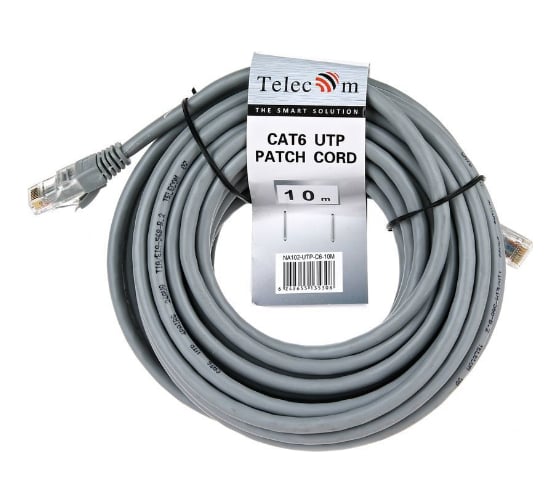 Литой патчкорд Telecom UTP, категория 6, 10m NA102-UTP-C6-10M