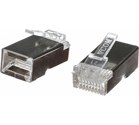 Коннекторы VCOM RJ45 8P8C для FTP кабеля 5 категории, экранированные, 100шт, VNA2230-1/100