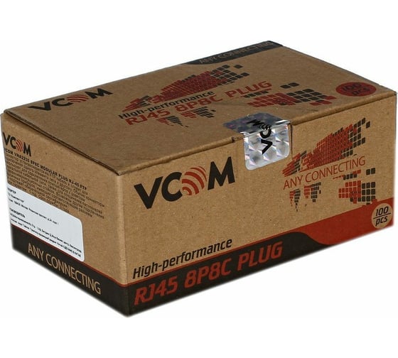 Коннекторы VCOM RJ45 8P8C для FTP кабеля 5 категории, экранированные, 100шт, VNA2230-1/100