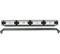 Коммутационная панель Cablexpert с задним организатором, 24 порта, размер 19 NPP-C624CM-001
