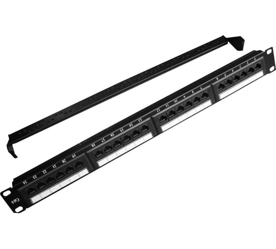 Коммутационная панель Cablexpert с задним организатором, 24 порта, размер 19 NPP-C624CM-001