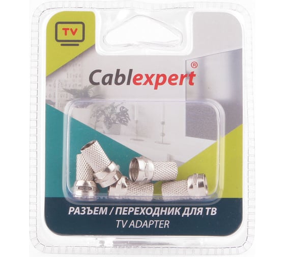 Коннектор F Cablexpert 18mm, для кабеля RG6, 5шт SPL6-01