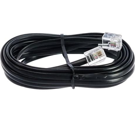 Кабель Cablexpert телефонный аппарат-розетка, 3 м, чёрный TC6P4C-3M-BK