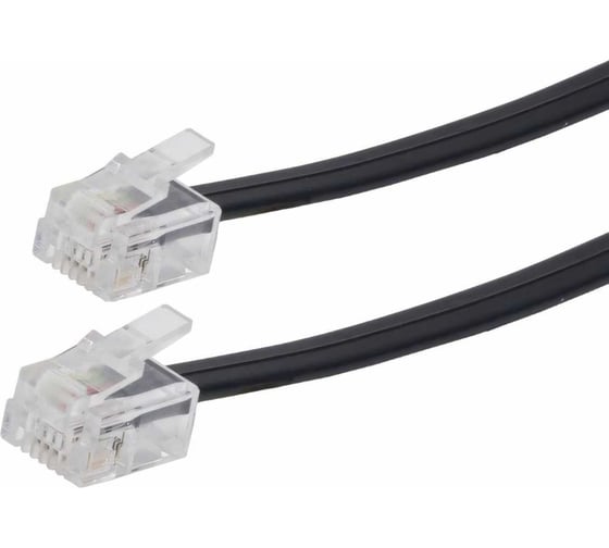 Кабель Cablexpert телефонный аппарат-розетка, 3 м, чёрный TC6P4C-3M-BK