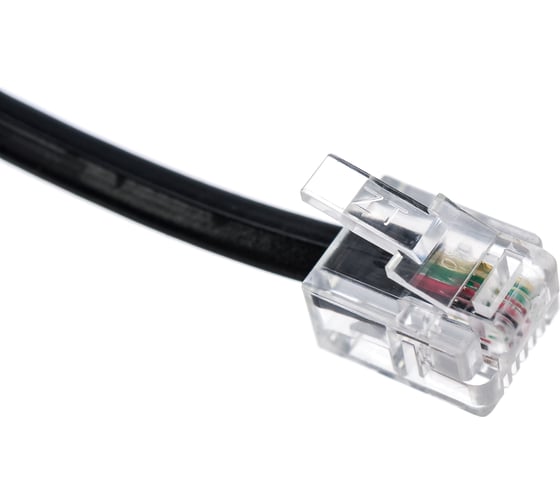 Кабель Cablexpert телефонный аппарат-розетка, 3 м, чёрный TC6P4C-3M-BK