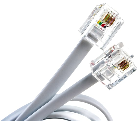 Кабель Cablexpert телефонный аппарат-розетка, 2 м, белый TC6P4C-2M