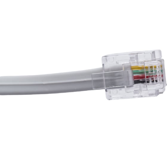 Кабель Cablexpert телефонный аппарат-розетка, 5 м, белый TC6P4C-5M