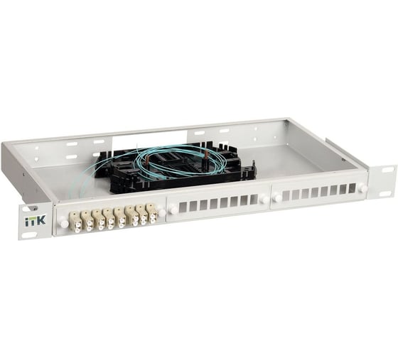 Укомплектованный кросс ITK 1U SC Simplex 8 портов OM3 FOBX24-1U-8SCUS03 1