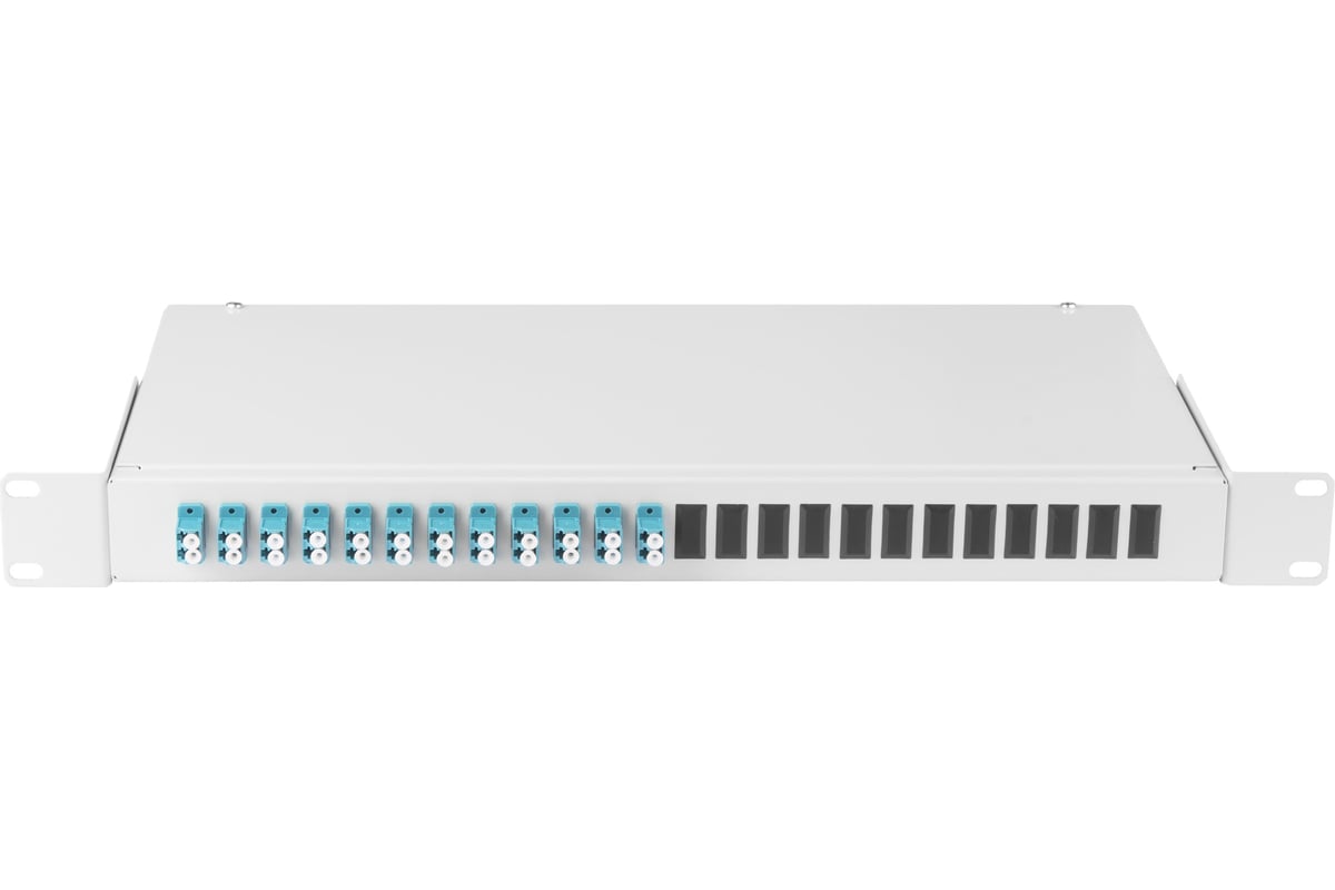 Оптический кросс Nikomax 19 1U укомплектованный на 24 порта LC/UPC SM 9 ...