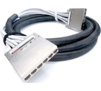 Претерминированная медная кабельная сборка с кассетами на обоих концах Hyperline категория 6А, экранированная, LSZH, 14 м, цвет серый 362803