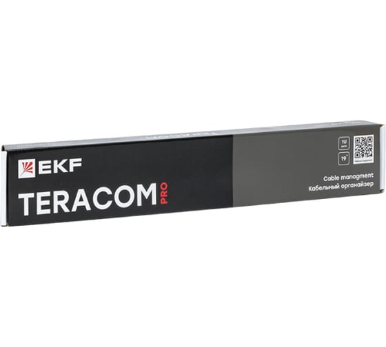 Кабельный органайзер EKF TERACOM PRO 1U с 5 пластиковыми кольцами черный TRP-1CO-5R-PL-BK