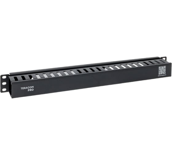 Кабельный органайзер EKF TERACOM PRO с крышкой 19" 1U пластиковый черный TRP-1CORF-PL-BK