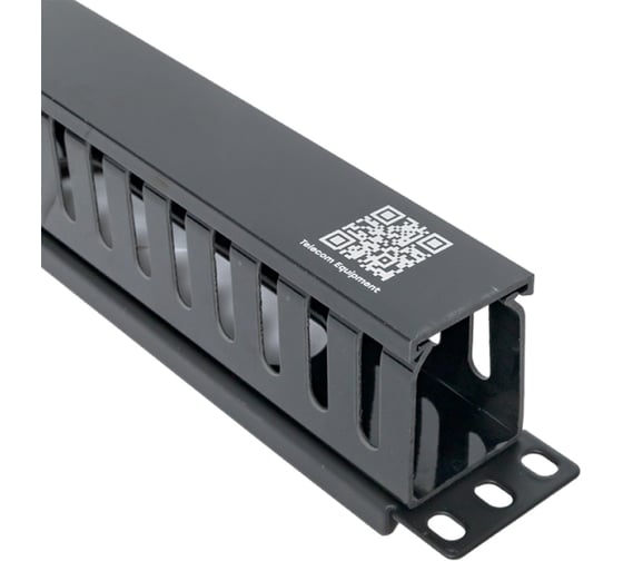 Кабельный органайзер EKF TERACOM PRO с крышкой 19" 1U пластиковый черный TRP-1CORF-PL-BK