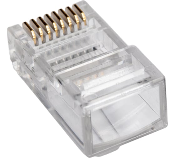 Коннектор NETLAN RJ45/8P8C, категория 5e, 3 мкд, универсальный, 1000шт. EC-UP8P8C-5E-003-TR-1000