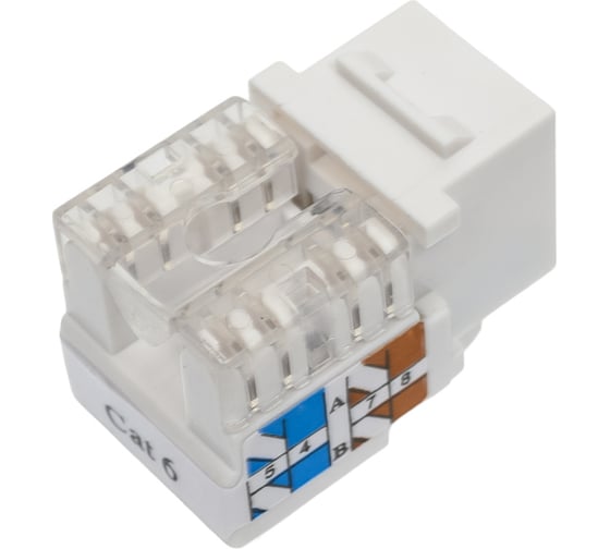 Модуль Keystone NETLAN категория 6, RJ45/8P8C, неэкранированный, белый, 10шт. EC-UKJ-UE2-WT-10