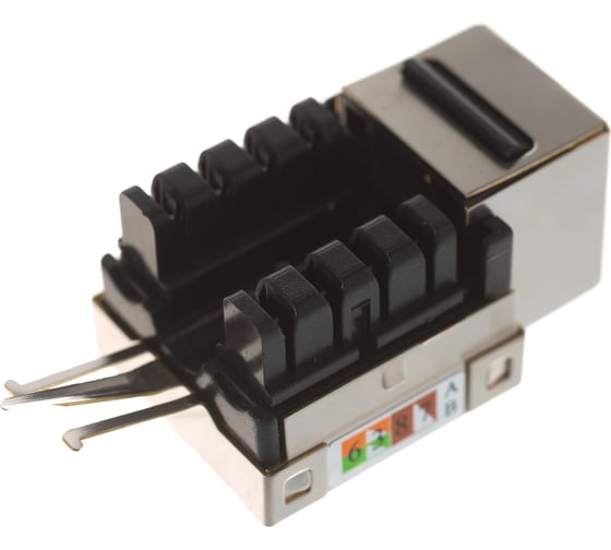 Модуль Keystone NETLAN категория 5e, RJ45/8P8C, экранированный, металлик, 10шт. EC-UKJ-SD2-MT-10