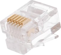 Коннектор NETLAN RJ12/6P6C, категория 3, 3 мкд, универсальный, 1000шт. EC-UP6P6C-UC-003-TR-1000
