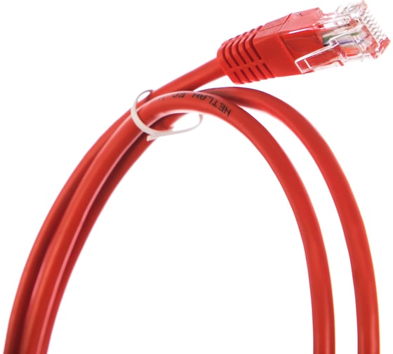 Шнур NETLAN U/UTP 4 пары, категория 5e, PVC, красный, 1м, 10шт. EC-PC4UD55B-BC-PVC-010-RD-10