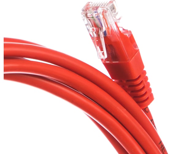 Шнур NETLAN U/UTP 4 пары, категория 5e, PVC, красный, 3м, 10шт. EC-PC4UD55B-BC-PVC-030-RD-10