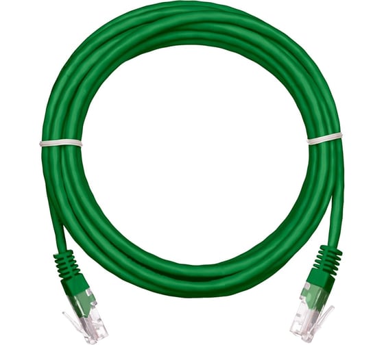 Шнур NETLAN U/UTP 4 пары, категория 5e, PVC, зеленый, 0,5м, 10шт. EC-PC4UD55B-BC-PVC-005-GN-10